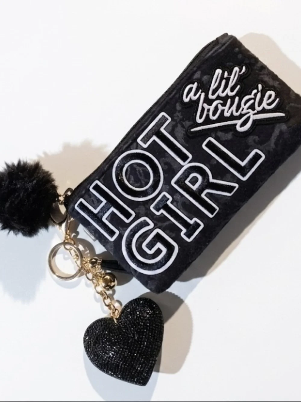 Black Velvet Wristlet Pouch